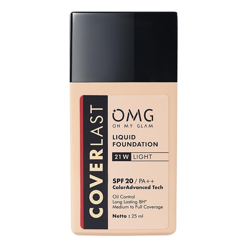 OMG Oh My Glam Coverlast Liquid Foundation 21 W Light 25 ml