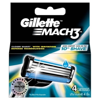 GILLETTE Alat Cukur Mach 3 Turbo Isi 4 Refill Pisau Cukur Isi Ulang