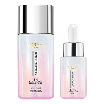 L'OREAL L'Oreal Paris Glycolic Bright Glowing Kit - Toner 65ml & Serum 15ml