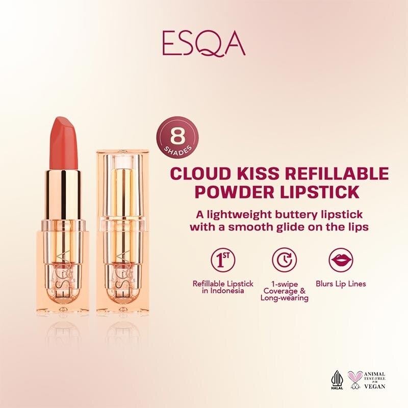 Esqa Cloud Kiss Refillable Powder Lipstick Endless Sky 4g