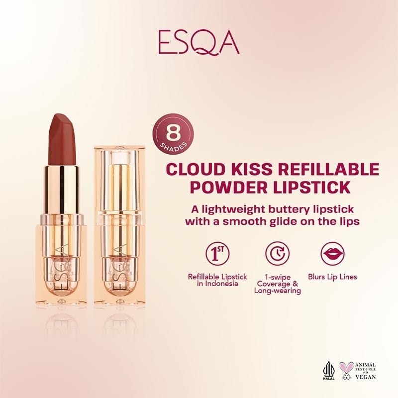 Esqa Cloud Kiss Refillable Powder Lipstick Game Changer 4g