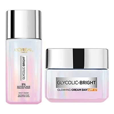 L'OREAL L'Oreal Paris Glycolic Bright Glowing Kit - Toner 65ml & Night Cream 50ml