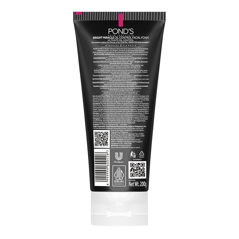 Ponds Bright Miracle Ultimate Oil Control Activated Charcoal Facial Foam 200g