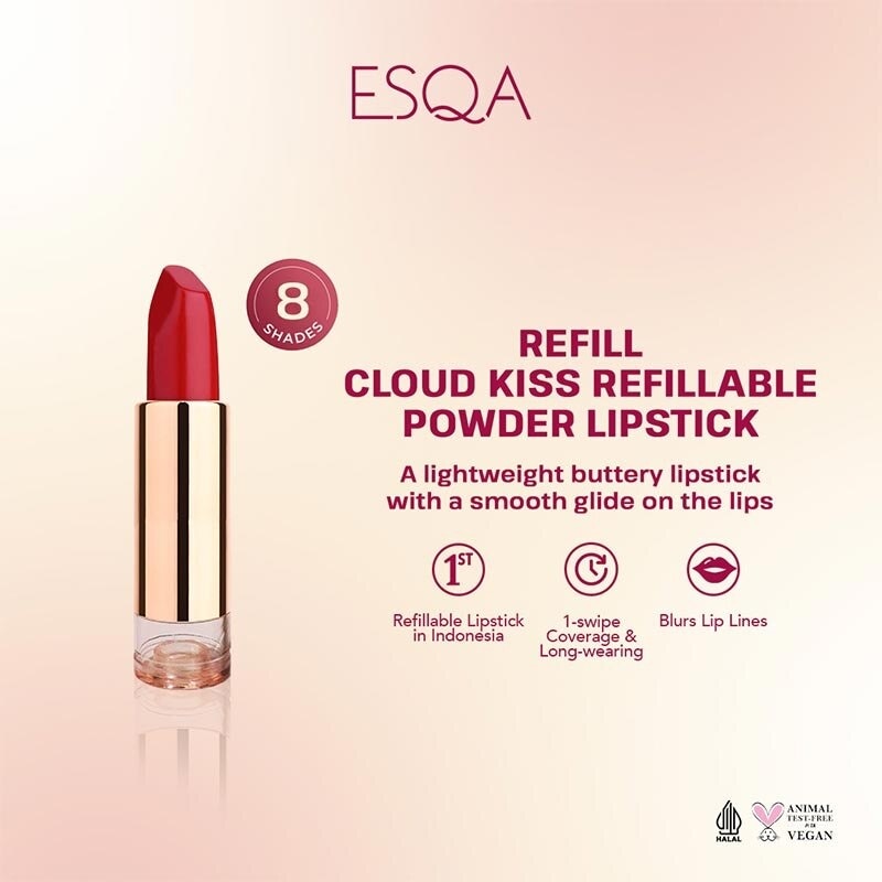 Esqa Cloud Kiss Refillable Powder Lipstick Electric Fire 4g