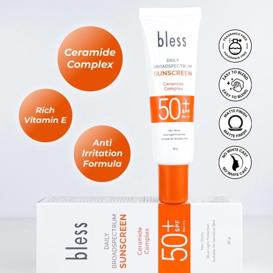 Bless Daily Broadspectrum Sunscreen SPF50 30g