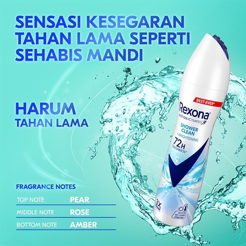 Rexona Women Motion Activated Antiperspirant Spray Shower Clean 135ml