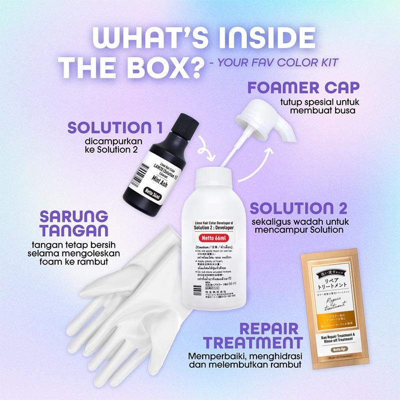 Creamy Hair Bubble Hair Color Cat Pewarna Rambut Rose Tea Brown