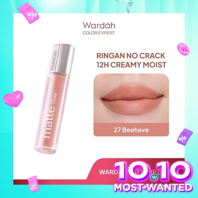 WARDAH Matte Lip Cream 27 Beehave 4 g - Warna Intense dan Tahan Lama - Matte Finish