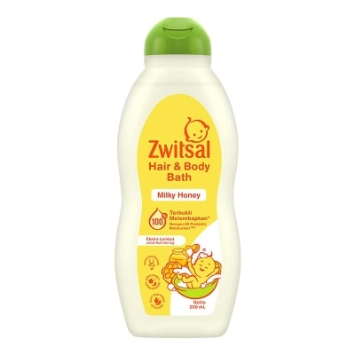 ZWITSAL Zwitsal Baby Hair & Body Bath Milky Honey Bottle 200ml