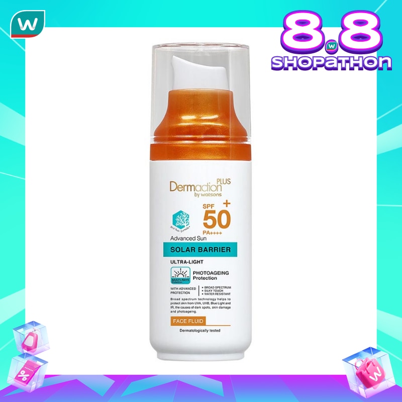 Dermaction Plus by Watsons Advanced Sun Solar Barrier Face Fluid SPF50+ PA++++ 50ml