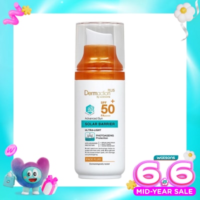 DERMACTION PLUS - Dermaction Plus by Watsons Advanced Sun Solar Barrier Face Fluid SPF50+ PA++++ 50ml