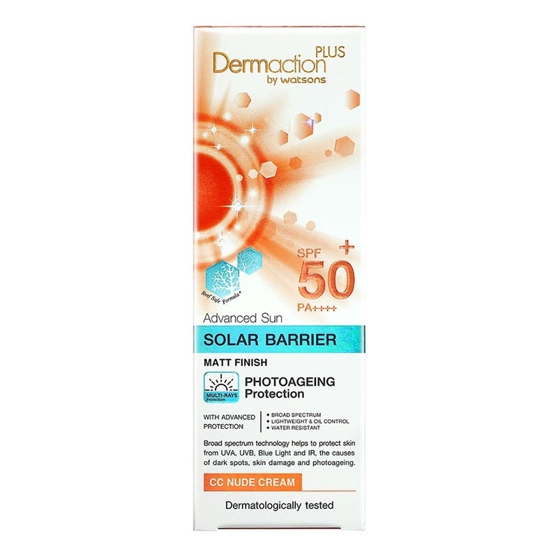 Dermaction Plus by Watsons Advanced Sun Solar Barrier CC Nude Cream SPF50+ PA++++ 40ml