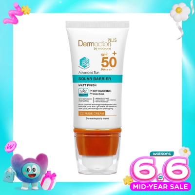 DERMACTION PLUS - Dermaction Plus by Watsons Advanced Sun Solar Barrier CC Nude Cream SPF50+ PA++++ 40ml