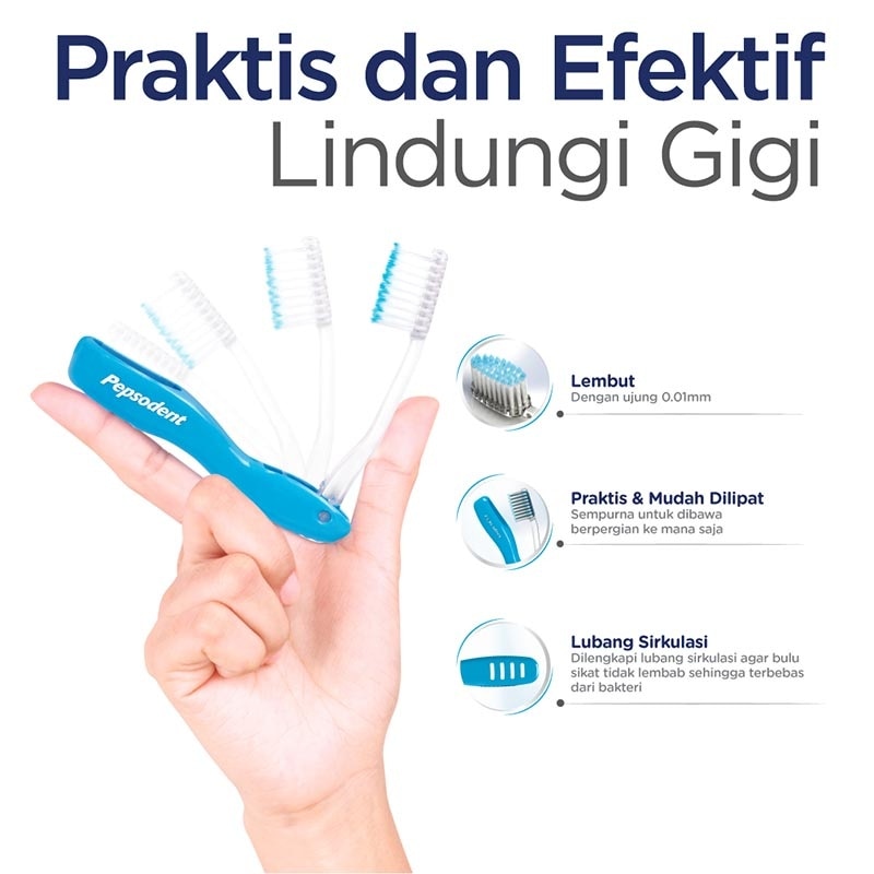 Pepsodent Sikat Gigi Lipat Travel