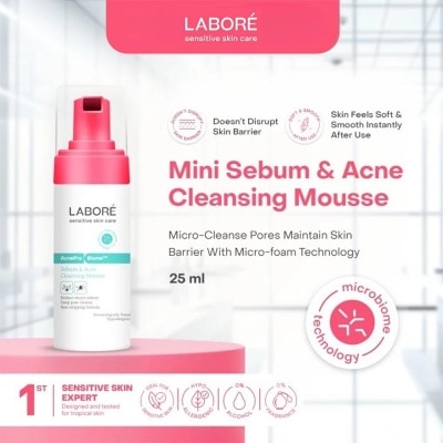 LABORE Sensitive Skin Care AcnePro Biome Sebum & Acne Cleansing Mousse 25ml