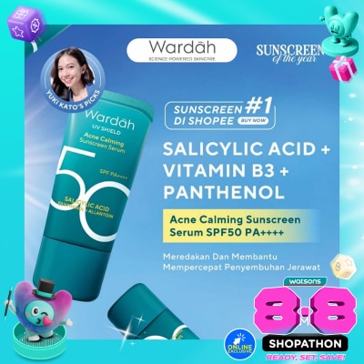 WARDAH - UV Shield Acne Calming Sunscreen Serum SPF 50 PA++++ 25ml image