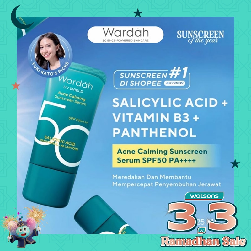 Wardah UV Shield Acne Calming Sunscreen Serum SPF50 PA++++ 25ml