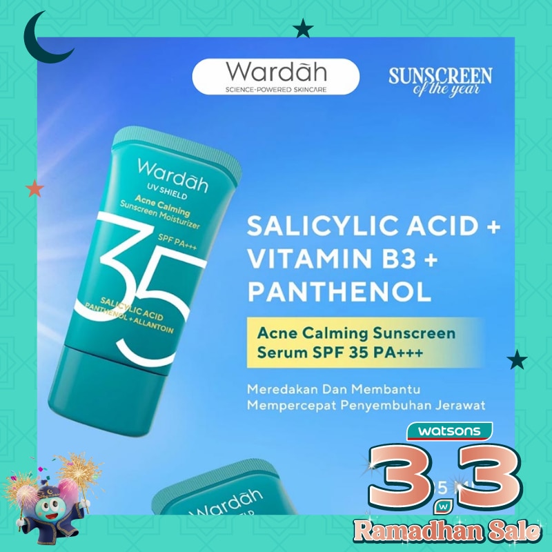 Wardah UV Shield Acne Calming Sunscreen Moisturizer SPF35 PA+++ 35ml