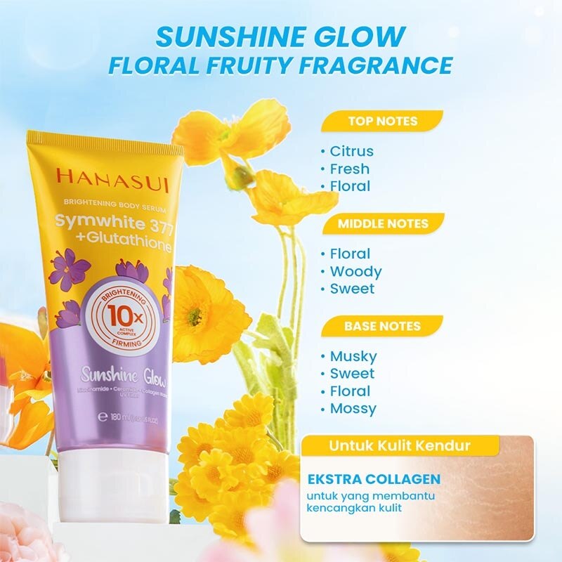 Hanasui Brightening Body Serum Sunshine Glow 180ml