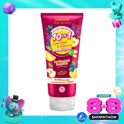 WATSONS - Watsons Ultra Bright 10-in-1 Superfoods & Vitamins Serum Lotion 330ml image