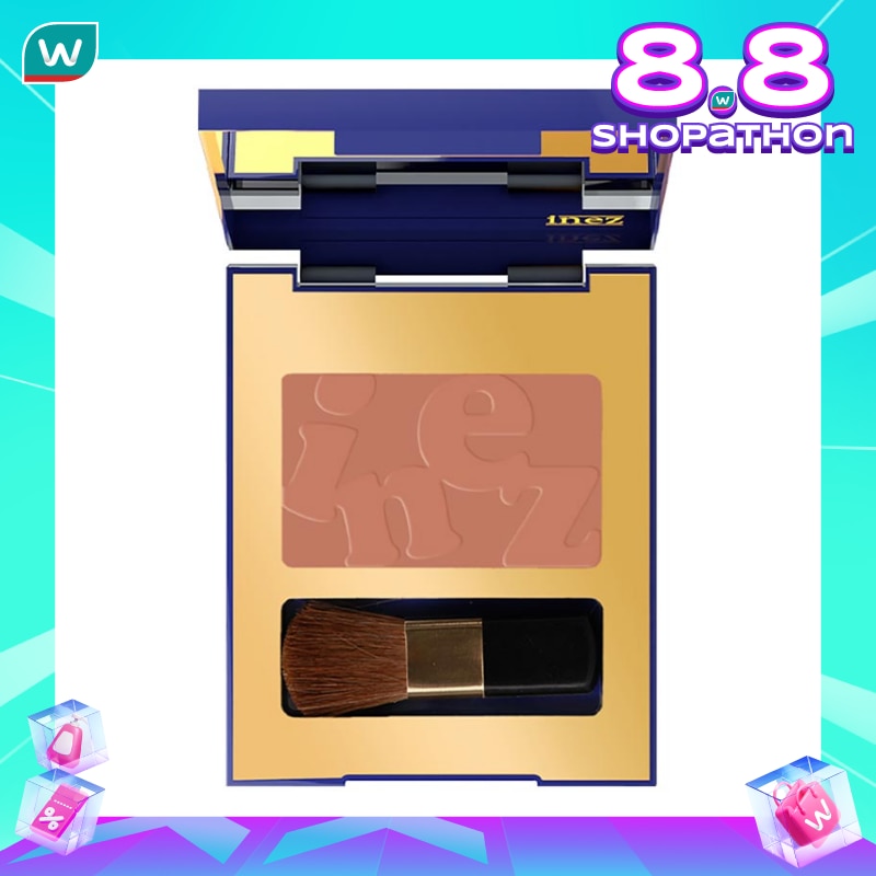 Inez Color Contour Plus Blusher with Brush 08 Gold Dipped Brick 6ml