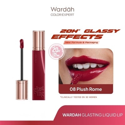 WARDAH - Lip Cream Glossy Glasting Liquid Lip 08 Plush Pome 3.5g