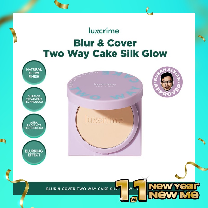 LUXCRIME Blur & Cover Two Way Cake : Silk Glow Cream Puff 8.5g