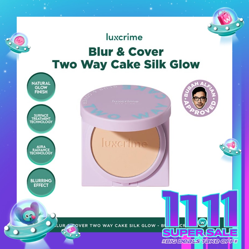 LUXCRIME Blur & Cover Two Way Cake : Silk Glow Buttercream 8.5g