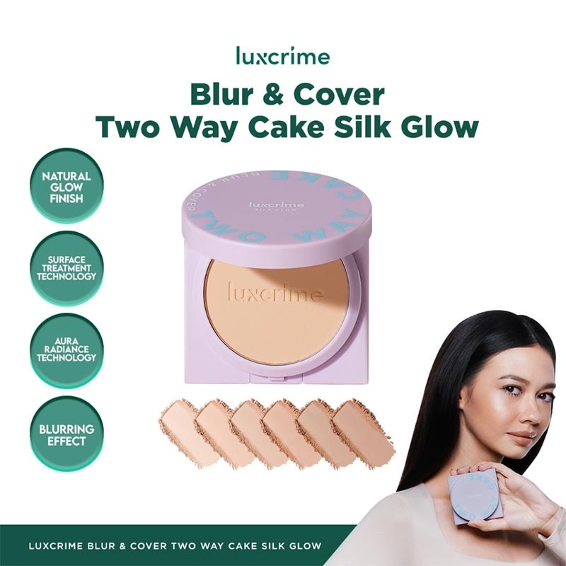 Luxcrime Blur & Cover Two Way Cake : Silk Glow Custard 8.5g