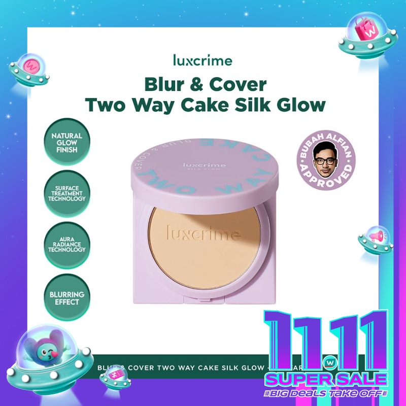 LUXCRIME Blur & Cover Two Way Cake : Silk Glow Custard 8.5g