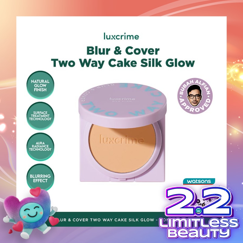 LUXCRIME Blur & Cover Two Way Cake : Silk Glow Honeycomb 8.5g
