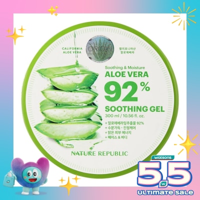 NATURE REPUBLIC - Soothing & Moisture Aloe Vera 92% Soothing Gel 300ml