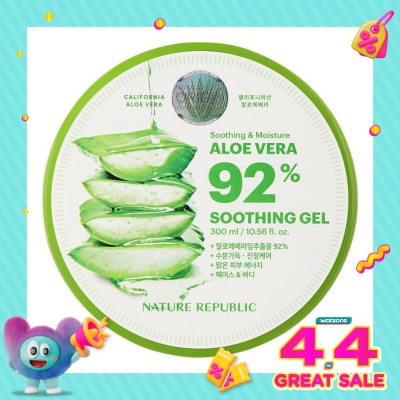 NATURE REPUBLIC - Soothing & Moisture Aloe Vera 92% Soothing Gel 300ml