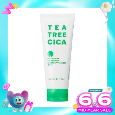 NATURE REPUBLIC - Nature Republic Green Derma Tea Tree Cica Acne Foam Cleanser 150ml