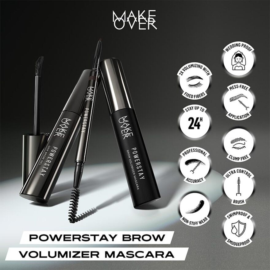 Make Over Powerstay Brow Volumizer Mascara 1.0 Light Brown 5g