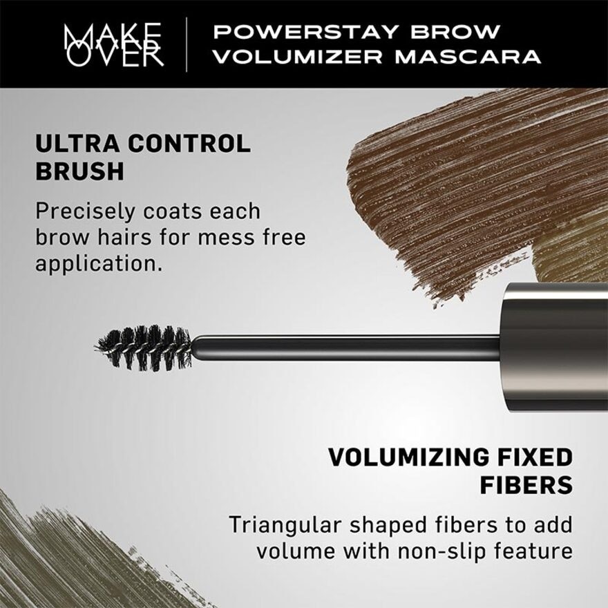 Make Over Powerstay Brow Volumizer Mascara 1.0 Light Brown 5g