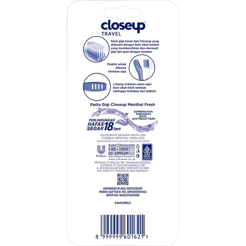 Close Up Sikat Gigi Lipat Travel (1pc + 20g)