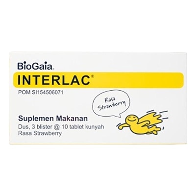 INTERLAC Interlac Tablet Strawberry 30'S (Box)