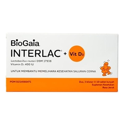 INTERLAC Interlac Tablet + Vit D3 30'S (Box)