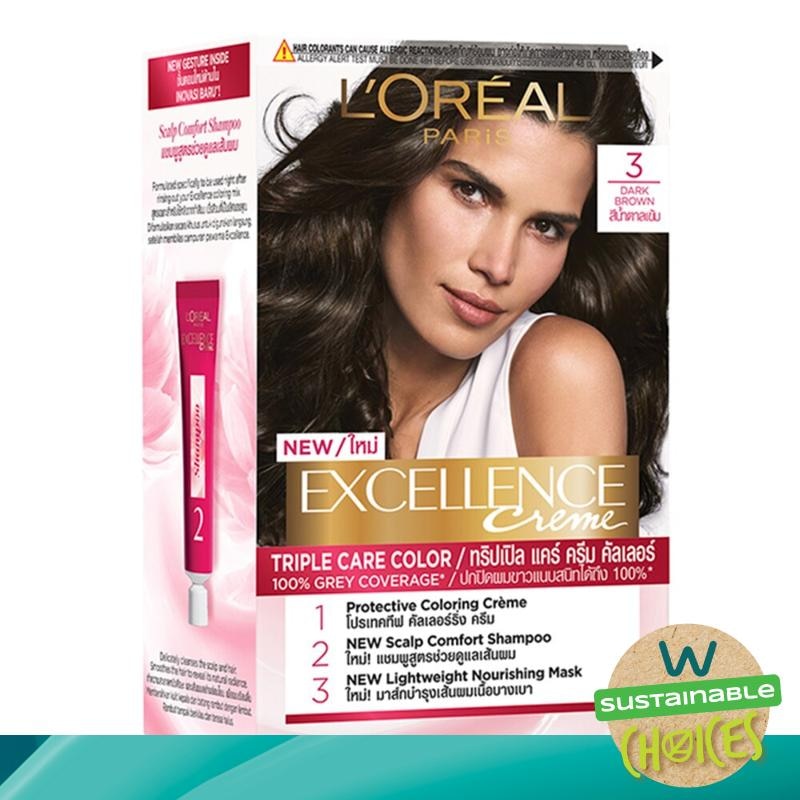 L'OREAL Excellence Creme Hair Color 3 Natural Darkest Brown