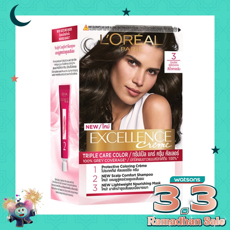 Excellence Creme Hair Color 3 Natural Darkest Brown - Hair Color