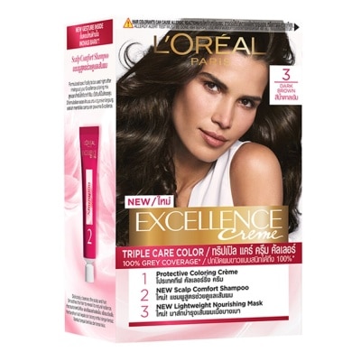 L'OREAL Excellence Creme Hair Color 3 Natural Darkest Brown