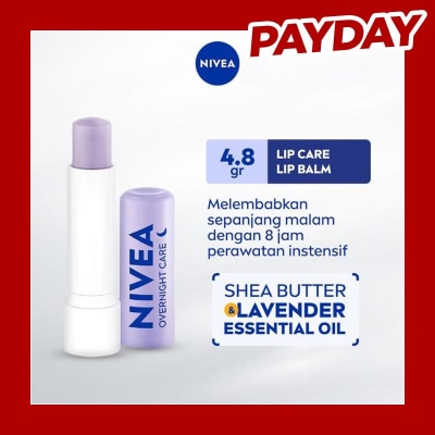 NIVEA Nivea Lip Balm Overnight Care Lavender Essential Oil 4.8gr