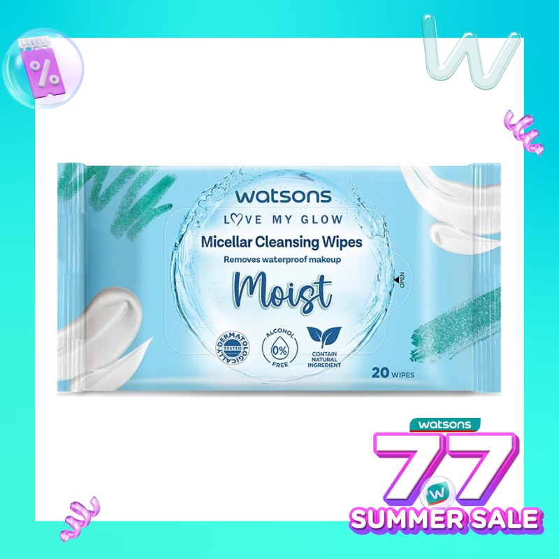 Watsons Micellar Cleansing Wipes Moist 20'S
