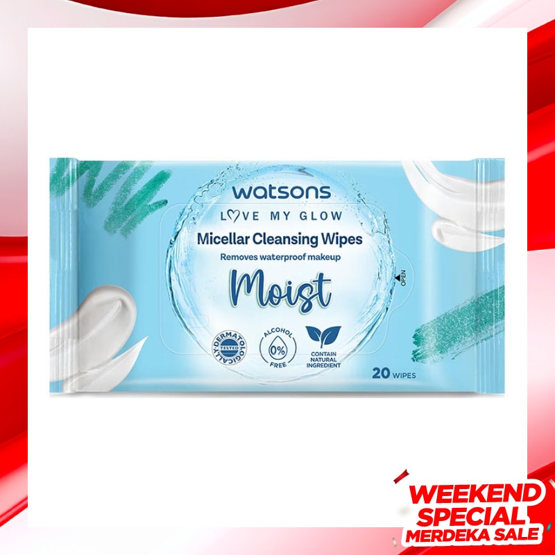 Watsons Micellar Cleansing Wipes Moist 20'S