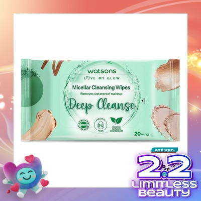 WATSONS Watsons Micellar Cleansing Wipes Deep Cleanse 20'S