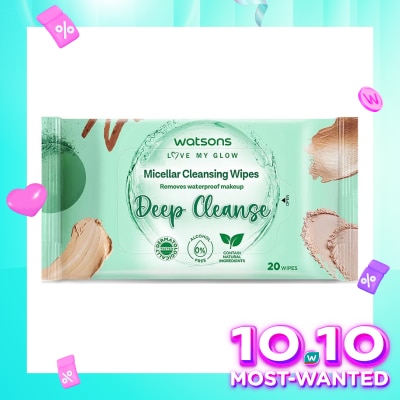 WATSONS Watsons Micellar Cleansing Wipes Deep Cleanse 20'S