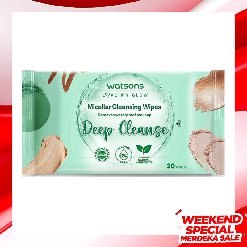 Watsons Micellar Cleansing Wipes Deep Cleanse 20'S