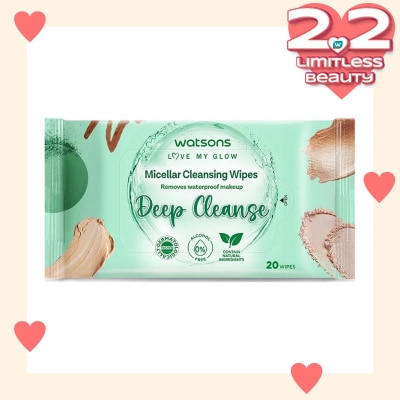 WATSONS Watsons Micellar Cleansing Wipes Deep Cleanse 20'S