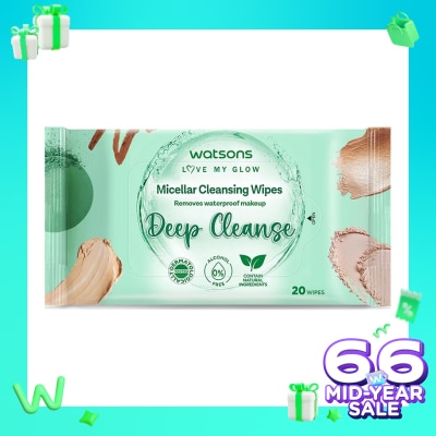 WATSONS Watsons Micellar Cleansing Wipes Deep Cleanse 20'S
